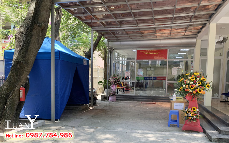 Nhà bạt di động 2mx3m làm Phòng kiểm tra sơ khám ban đầu tại cơ sở y tế trong công tác phòng chống dịch bệnh