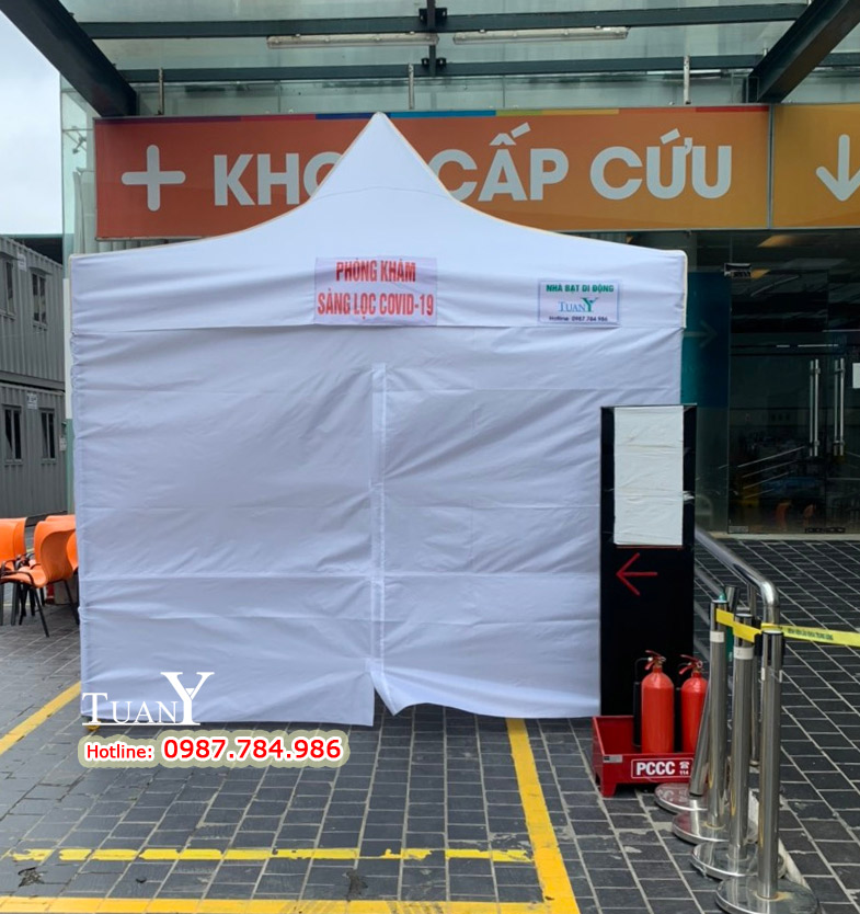 Nhà bạt di động 3mx3m quây kín dùng làm phòng khám sàng lọc Covid