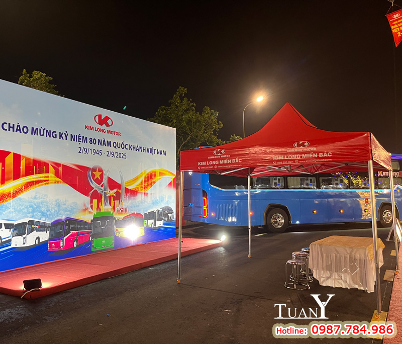 Nhà bạt 3mx3m MK3 - Gian hàng trưng bày ô tô Kim Long Miền Bắc
