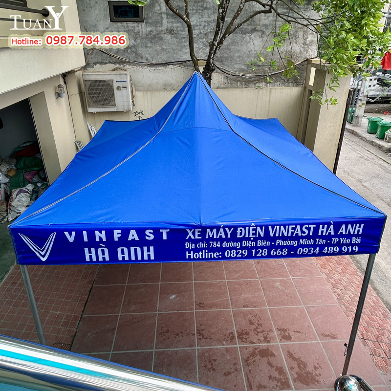 Nhà bạt được thiết kế 1 chóp tạo mái nhà đẹp và thoát nước
