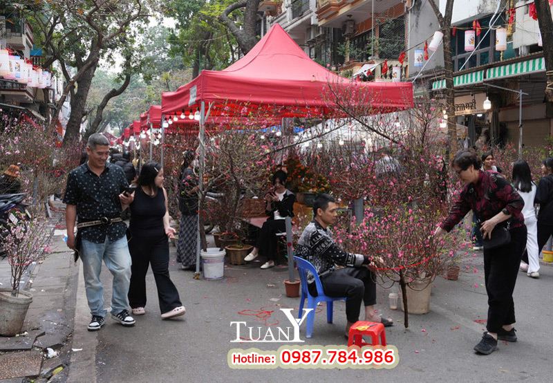 Nhà bạt 3mx3m MK3 chân trụ tròn, khung thép mạ kẽm