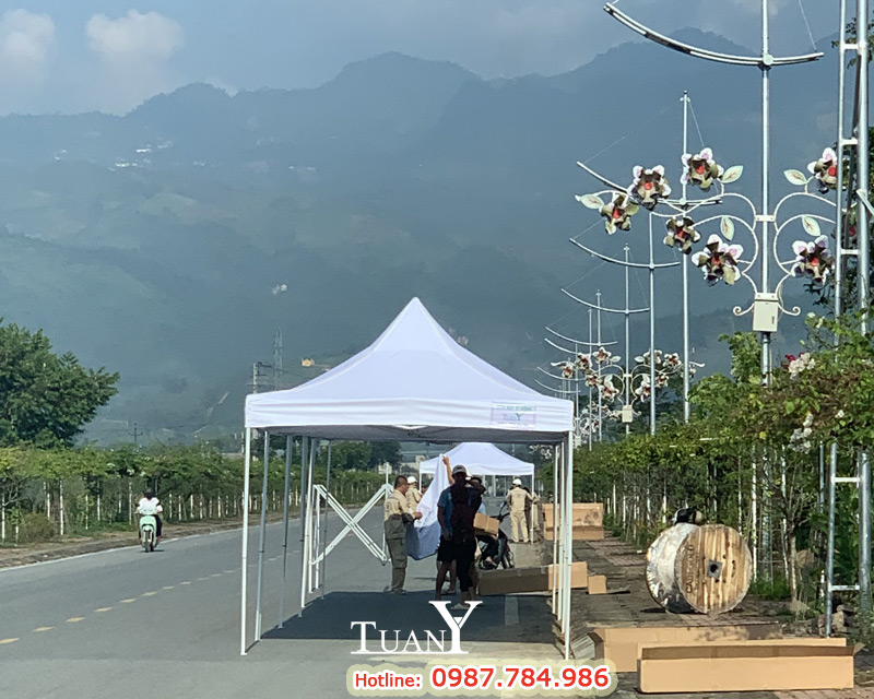 Lắp đặt Nhà bạt 3mx3m dễ dàng, nhanh chóng