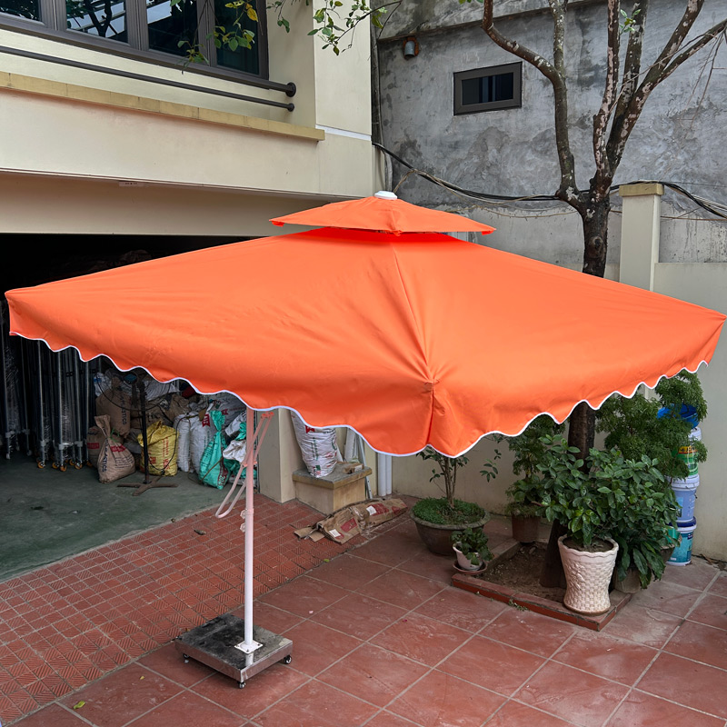 Ô lệch tâm vuông 2,5m - Mái màu cam tươi trẻ