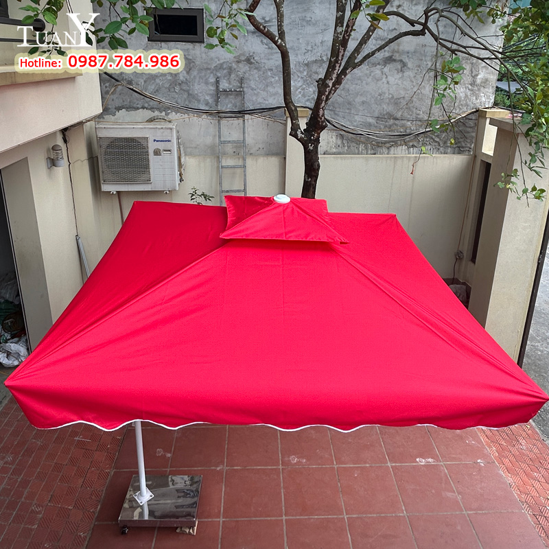 Mái ô lệch tâm màu đỏ nổi bật